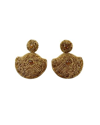 Aretes tejidos media luna