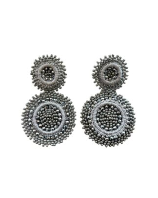 Aretes tejidos murano plateado