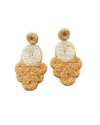 Aretes tejidos coral maxi