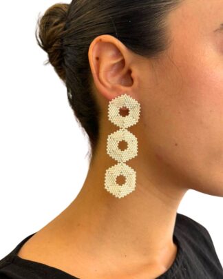 Aretes tejidos hexagonos