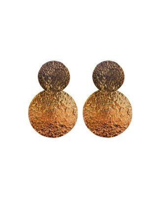Aretes circulares 2 en 1 baño oro 24k
