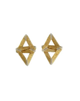 Aretes triangulo cruzados dorados