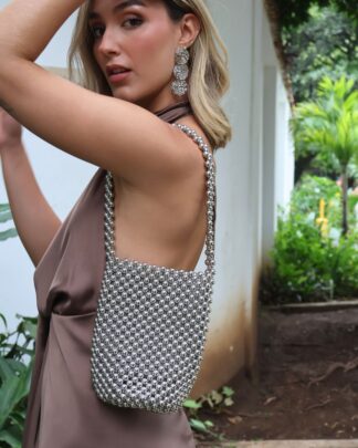 Mochila tejida en balines