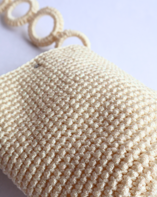 Mochila brillante mini tejida perla