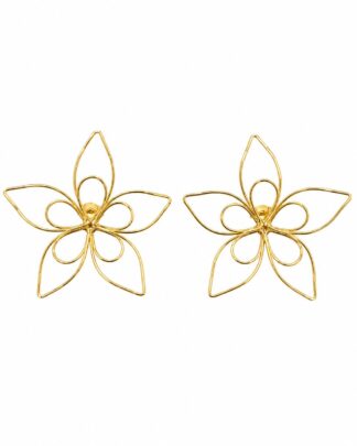 Aretes flor alambre