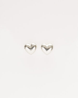 Aretes corazón plata ley 925