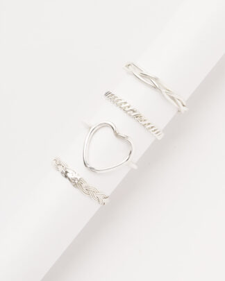 Set Anillos x4 plata ley 925