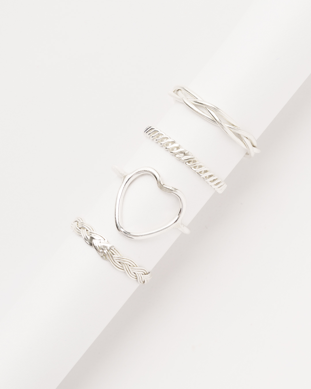 Set Anillos x4 plata ley 925
