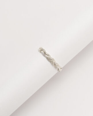 Anillo tejido trenza plata ley 925