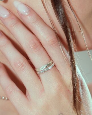 Anillo tejido sierra plata ley 925